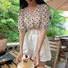 WTS Women's Fashion Heart Shape Printed Top and/or High Waisted White Short - Divine Inspiration Styles