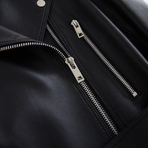 LAUTARO Women's Fashion Premium Quality Black Leather Belted Jacket - Divine Inspiration Styles