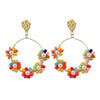 LDP Women's Fashion Statement Design Beaded Flower Style Earrings - Divine Inspiration Styles