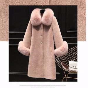 LUGENTOLO Women's Fine Fashion Elegant Ivory White Faux Fur Coat Jacket With Collar & Arm Plush Fur - Divine Inspiration Styles