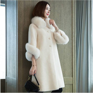 LUGENTOLO Women's Fine Fashion Elegant Faux Fur Coat With Collar & Arm Plush Fur - Divine Inspiration Styles
