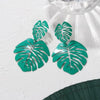 PXM Women's Fashion Stylish Statement Green Geometric Gold Tone Drop Earrings - Divine Inspiration Styles