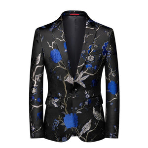CGSUITS Design Men's Fashion Luxury Style Floral Embroidery Blazer Suit Jacket - Divine Inspiration Styles
