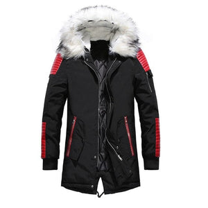 ATWELL Design Men's Sports Fashion Thick Winter Parka Fur Collar Hooded Coat Jacket - Divine Inspiration Styles