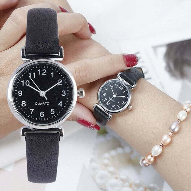 ILOVELIFE Women's Fine Fashion Genuine Leather Classic Round Dial Watch - Divine Inspiration Styles