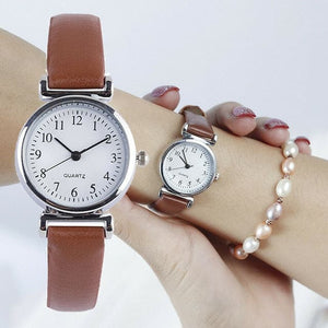 ILOVELIFE Women's Fine Fashion Genuine Leather Classic Round Dial Watch - Divine Inspiration Styles