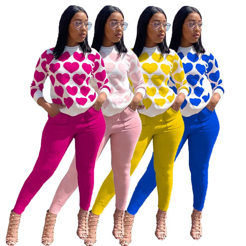 LEONA Women's Fine Fashion 2-PCS Fun Spring Autumn Winter Jogger Set - Divine Inspiration Styles