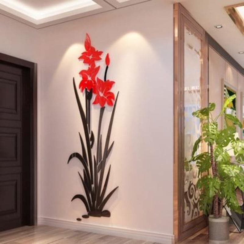 TULIP Flower Design Home Decoration 3D Acrylic Wall Sticker for Home Decor - Divine Inspiration Styles