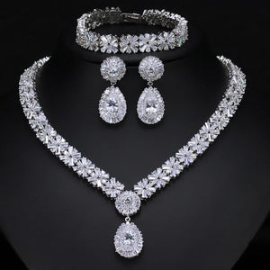 CWW Women's Fashion Elegant Stylish Gold-Plated Luxury Cubic Zirconia Jewelry Set - Divine Inspiration Styles