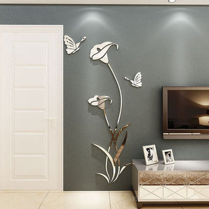 LILY Flower Design Home Decoration 3D Acrylic Wall Sticker for Home Decor - Divine Inspiration Styles