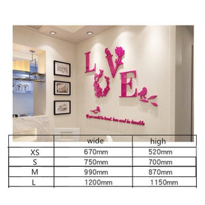 LOVE VINE Flower Design Home Decoration 3D Acrylic Wall Sticker for Home Decor - Divine Inspiration Styles