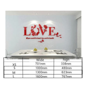 LOVE VINE Flower Design Home Decoration 3D Acrylic Wall Sticker for Home Decor - Divine Inspiration Styles