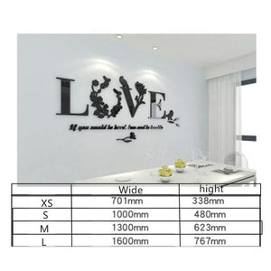 LOVE VINE Flower Design Home Decoration 3D Acrylic Wall Sticker for Home Decor - Divine Inspiration Styles