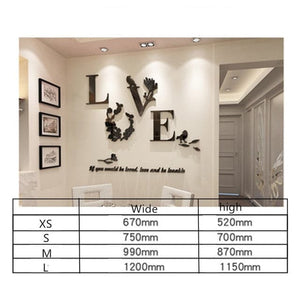 LOVE VINE Flower Design Home Decoration 3D Acrylic Wall Sticker for Home Decor - Divine Inspiration Styles