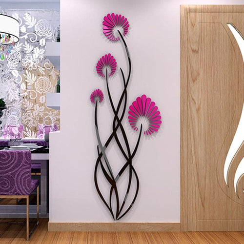GEM Flower Design Home Decoration 3D Acrylic Wall Sticker for Home Decor - Divine Inspiration Styles