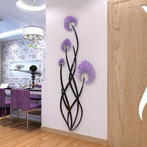 GEM Flower Design Home Decoration 3D Acrylic Wall Sticker for Home Decor - Divine Inspiration Styles