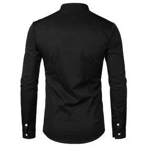 PARKLEES Men's Fashion Luxury Golden Floral Embroidery Design Dress Shirt - Divine Inspiration Styles