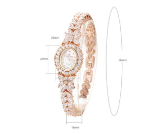 ROYAL CROWN Women's Fine Fashion Luxury Style Premium Quality Fully Decorated CZ Crystals & Pearl Bracelet Watch - Divine Inspiration Styles