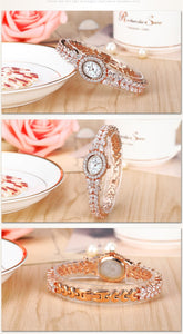 ROYAL CROWN Women's Fine Fashion Luxury Style Premium Quality Fully Decorated CZ Crystals & Pearl Bracelet Watch - Divine Inspiration Styles