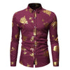 PARKLEES Men's Fashion Premium Quality Golden Rose Floral Embellished Dress Shirt - Divine Inspiration Styles