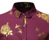 PARKLEES Men's Fashion Premium Quality Golden Rose Floral Embellished Dress Shirt - Divine Inspiration Styles