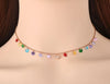 LKR Women's Fine Fashion Trendy Bohemian Style Colorful CZ Necklace - Divine Inspiration Styles