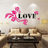 LOVE Flower Design Home Decoration 3D Acrylic Wall Sticker for Home Decor - Divine Inspiration Styles