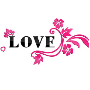 LOVE Flower Design Home Decoration 3D Acrylic Wall Sticker for Home Decor - Divine Inspiration Styles