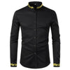 PARKLEES Men's Fashion Luxury Golden Vintage Embroidery Design Dress Shirt - Divine Inspiration Styles