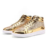 WLF Men's Sports Fashion Leather Metallic Sneaker Shoes - Divine Inspiration Styles