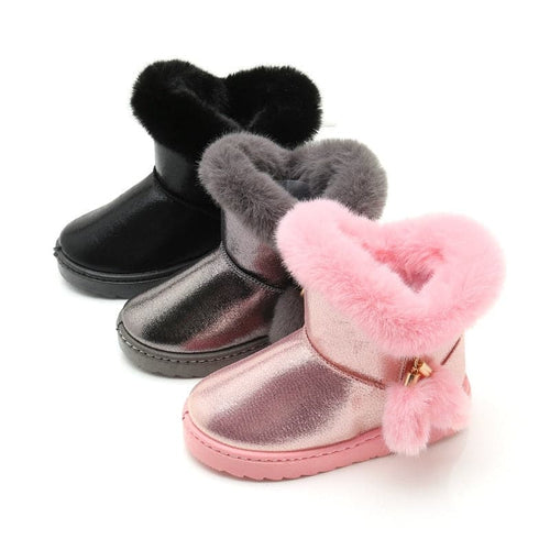STVH Children's Snow Boots for Girls Shoes Winter Plush Velvet Warm Shoes for Kids - Divine Inspiration Styles