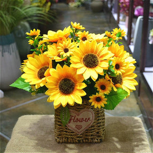 YGS Design Collection 7 Branches Silk Sunflower Bouquet for Decorations - Divine Inspiration Styles
