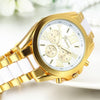 GENEVA Men's Luxury Fashion Premium Quality Golden Blue Stainless Steel Quartz Watch - Divine Inspiration Styles
