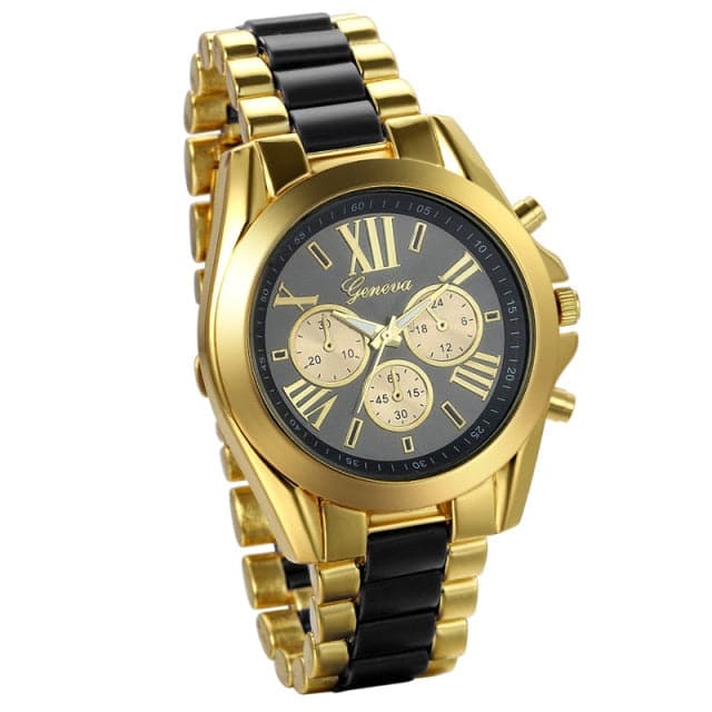 GENEVA Men s Luxury Fashion Premium Quality Golden Blue Stainless Stee Divine Inspiration Styles