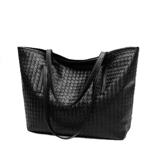 LQM Women's Fashion Designer Woven Leather Large Capacity Shoulder Handbag - Divine Inspiration Styles