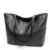 LQM Women's Fashion Designer Woven Leather Large Capacity Shoulder Handbag - Divine Inspiration Styles