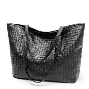 LQM Women's Fashion Designer Woven Leather Large Capacity Shoulder Handbag - Divine Inspiration Styles