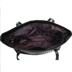LQM Women's Fashion Designer Woven Leather Large Capacity Shoulder Handbag - Divine Inspiration Styles
