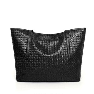 LQM Women's Fashion Designer Woven Leather Large Capacity Shoulder Handbag - Divine Inspiration Styles