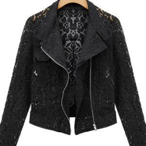 ASM Women's Elegant Fashion Lace Design Biker Jacket - Divine Inspiration Styles