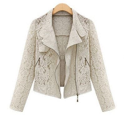 ASM Women's Elegant Fashion Lace Design Biker Jacket - Divine Inspiration Styles