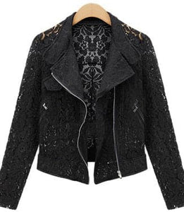 ASM Women's Elegant Fashion Lace Design Biker Jacket - Divine Inspiration Styles