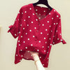 DDJ Women's Fashion Stylish Polka Dots Chiffon Blouse Top - Divine Inspiration Styles