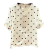 DDJ Women's Fashion Stylish Polka Dots Chiffon Blouse Top - Divine Inspiration Styles