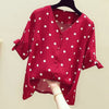 DDJ Women's Fashion Stylish Polka Dots Chiffon Blouse Top - Divine Inspiration Styles