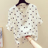 DDJ Women's Fashion Stylish Polka Dots Chiffon Blouse Top - Divine Inspiration Styles