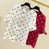 DDJ Women's Fashion Stylish Polka Dots Chiffon Blouse Top - Divine Inspiration Styles