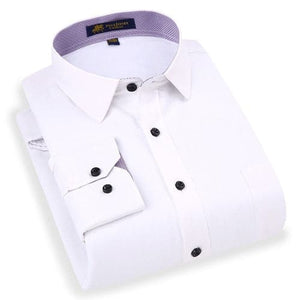 PAUL JONES Men's Stylish Trendy Fashion Thick Warm Plush Business Dress Shirt - Divine Inspiration Styles