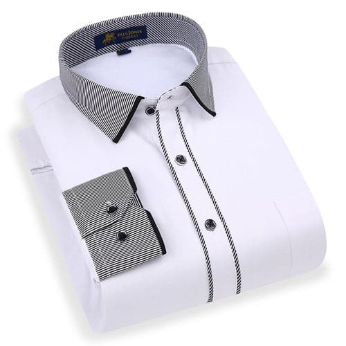 PAUL JONES Men's Stylish Trendy Fashion Thick Warm Plush Business Dress Shirt - Divine Inspiration Styles