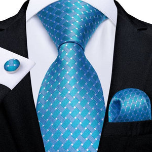 DBG VIP Design Collection Men's Fashion Light Blue 100% Premium Quality Silk Ties - Divine Inspiration Styles